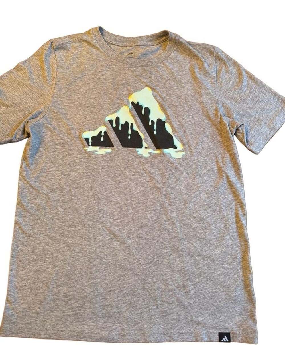 Adidas Slime Logo Heather Tee Size L Gray b1453
